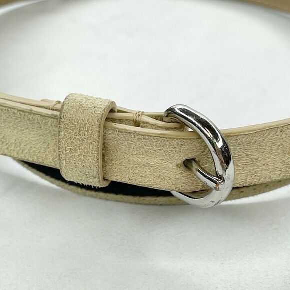 Ann Taylor LOFT Skinny Faux Suede Belt Silver Buckle Medium (M) ✨ - Picture 6 of 11